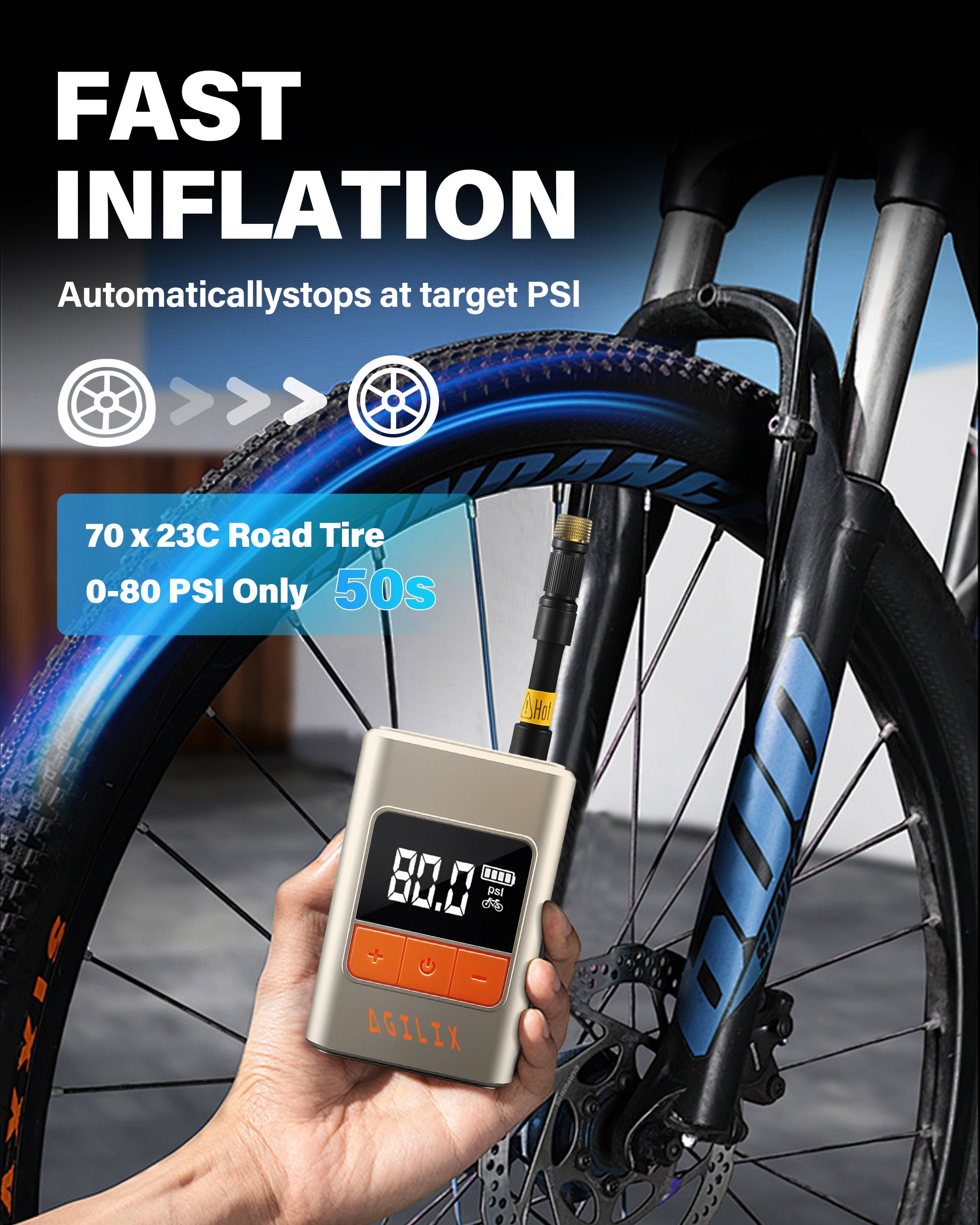 Mini Electric Tire Inflator with Gauge 120 PSI